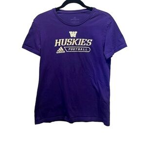 Adidas University of Washington Huskies Football Women’s T Shirt Size Large